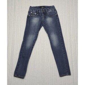 Lee Pipes Women's Size 25 Blue Denim Low Rise Bootcut Jeans Faded Accents